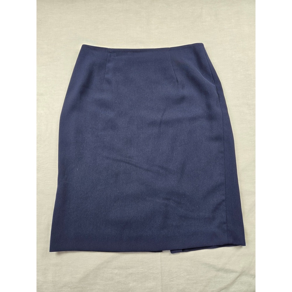 Amanda Smith Suits Navy Blue Pencil Skirt Size 10 Business Career Workwear Solid